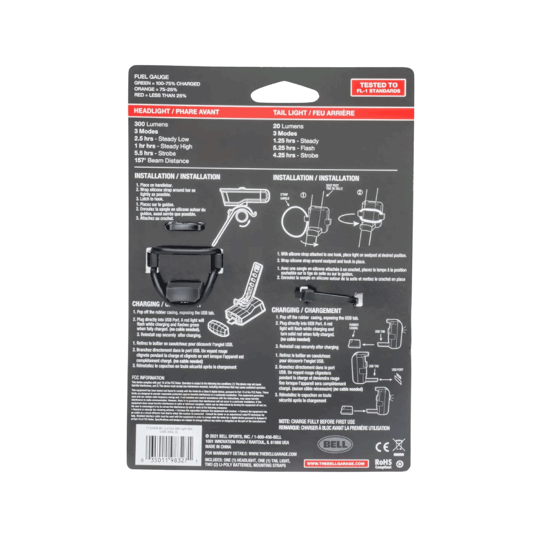 Bell Lumina 900 LED Bike Light Set